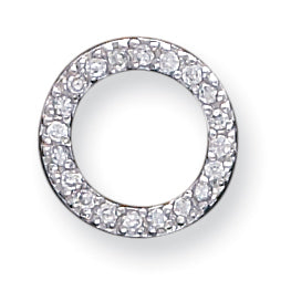 Sterling Silver CZ Round Pendant