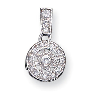 Sterling Silver CZ Fancy Chain Slide Pendant