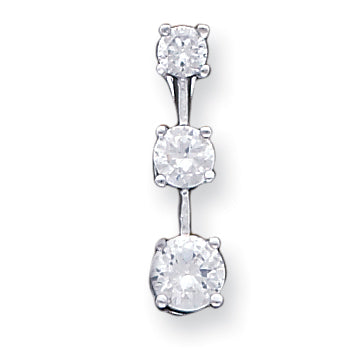 Sterling Silver 3-stone CZ  Pendant