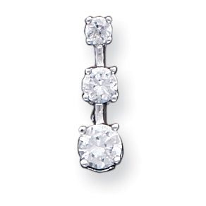 Sterling Silver 3-stone CZ  Pendant