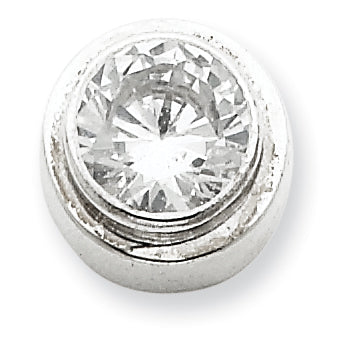 Sterling Silver 6mm CZ Round Slide