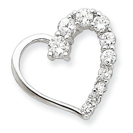 Sterling Silver CZ Heart Journey Pendant