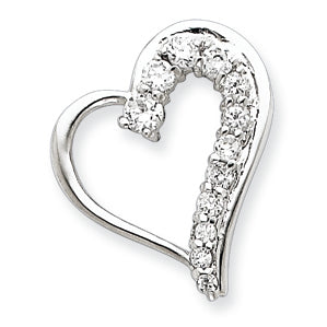 Sterling Silver CZ Heart Journey Pendant