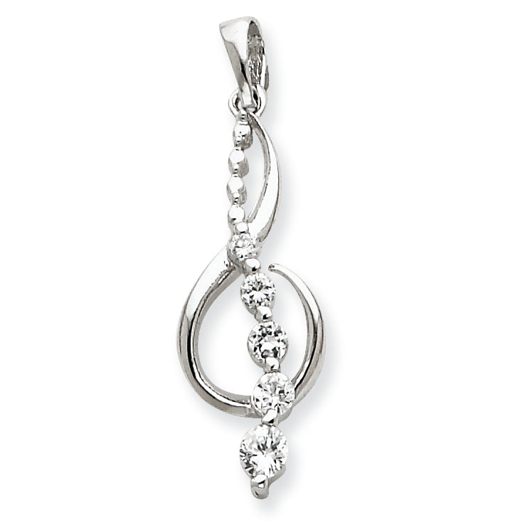 Sterling Silver CZ Journey Pendant