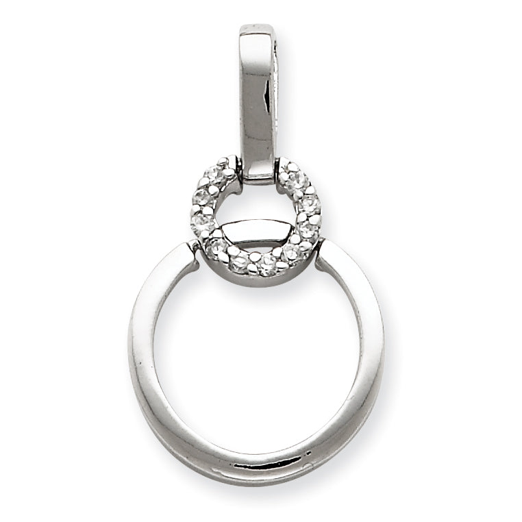 Sterling Silver Circle CZ Pendant