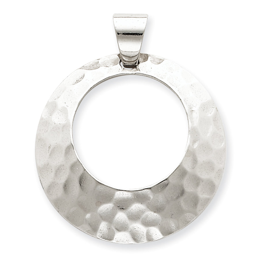 Sterling Silver Hammered Circle Pendant