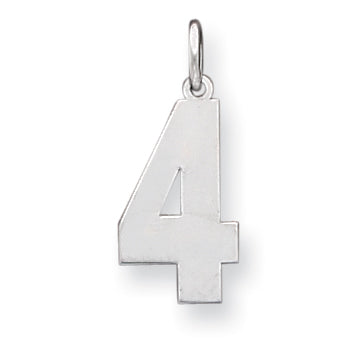 Sterling Silver Large Polished Number 4