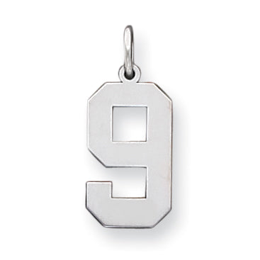 Sterling Silver Large Polished Number 9