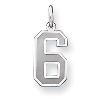 Sterling Silver Medium Satin Number 6