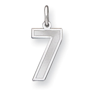 Sterling Silver Medium Satin Number 7