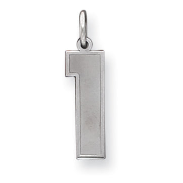 Sterling Silver Large Satin Number 1