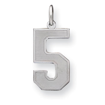 Sterling Silver Large Satin Number 5