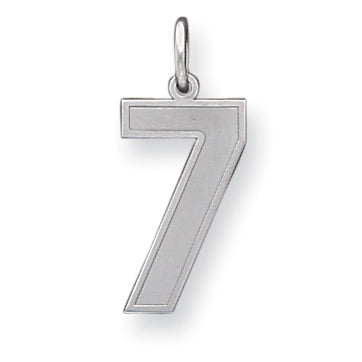 Sterling Silver Large Satin Number 7