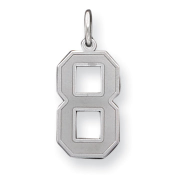 Sterling Silver Large Satin Number 8