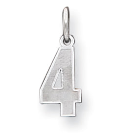 Sterling Silver Small Satin Number 4