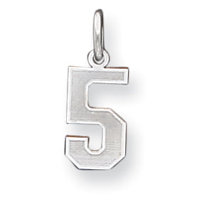 Sterling Silver Small Satin Number 5