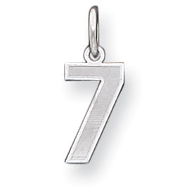 Sterling Silver Small Satin Number 7