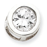 Sterling Silver Round CZ Chain Slide