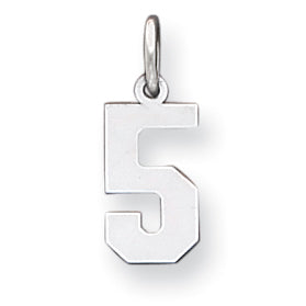 Sterling Silver Small Polished Number 5