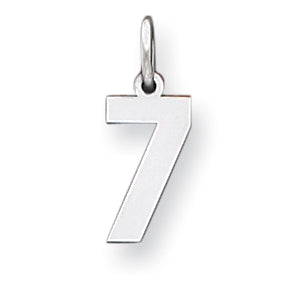 Sterling Silver Small Polished Number 7
