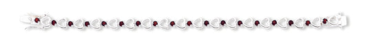 Sterling Silver Garnet Bracelet