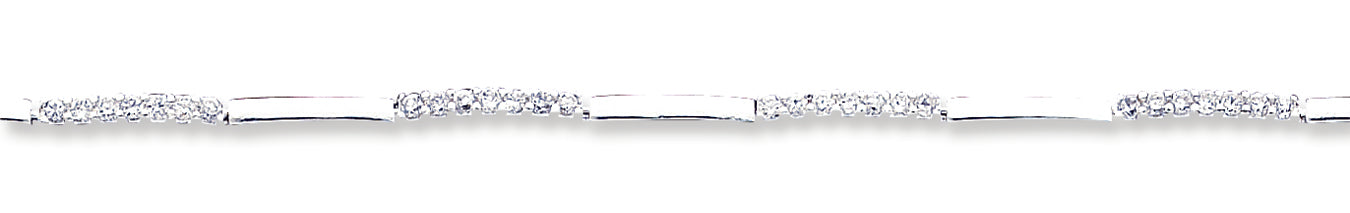 Sterling Silver Polished Fancy CZ Bracelet
