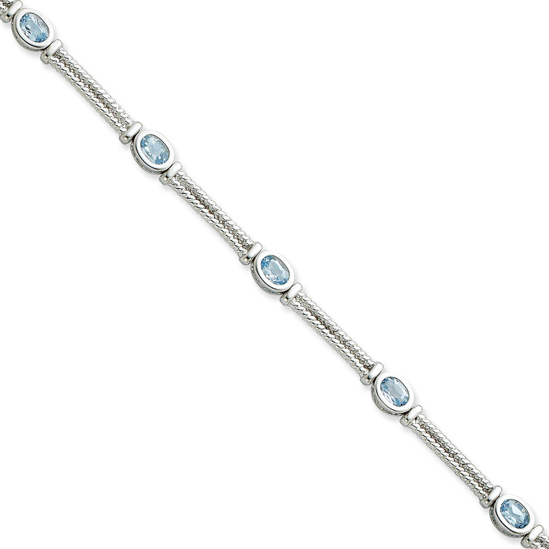 Sterling Silver Blue Topaz Bracelet
