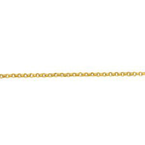 14K Solid Yellow Gold Diamond Cut Rolo Chain Necklace 1.1mm thick 16 Inches