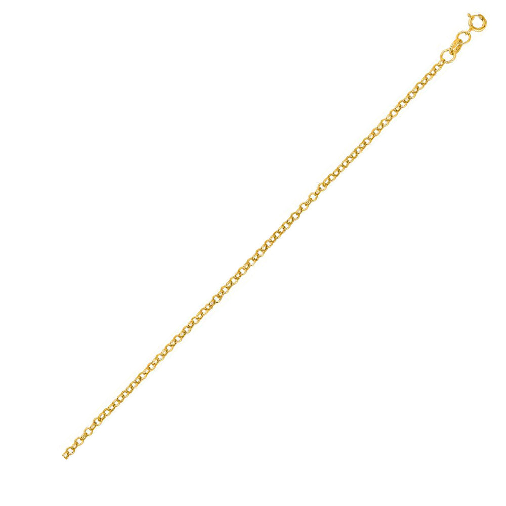 14K Solid Yellow Gold Rolo Chain 1.85mm thick 20 Inches