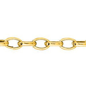 14K Solid Yellow Gold Oval Rolo Chain 4.6mm thick 18 Inches