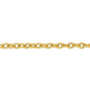 14K Solid Yellow Gold Round Cable Link Chain 1.5mm thick 20 Inches