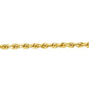 14K Solid Yellow Gold Solid Diamond Cut Rope 2mm thick 22 Inches