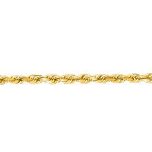 14K Solid Yellow Gold Solid Diamond Cut Rope 2.5mm thick 22 Inches