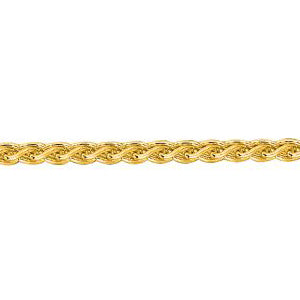 14K Solid Yellow Gold Round Wheat Chain 1.5mm thick 16 Inches