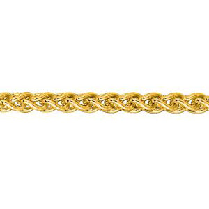 14K Solid Yellow Gold Round Wheat Chain 2.1mm thick 18 Inches