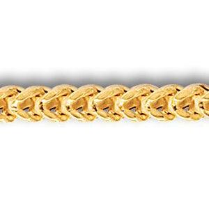 14K Solid Yellow Gold Square Franco Bracelet 3.9mm thick 8.75 Inches