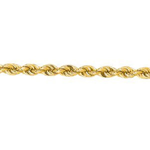 14K Solid Yellow Gold Solid Rope Chain Necklace 2.5mm thick 18 Inches