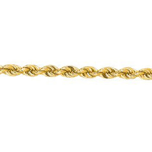 14K Solid Yellow Gold Solid Rope Chain Necklace 2.5mm thick 30 Inches