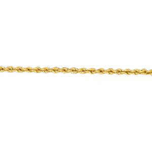 14K Solid Yellow Gold Solid Rope Chain Necklace 1.25mm thick 18 Inches