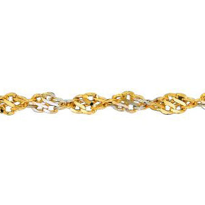 14K Solid Two-Tone Gold Singapore Chain 2mm thick 20 Inches