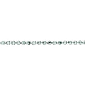 14K Solid White Gold Diamond Cut Bead Chain 1mm thick 16 Inches