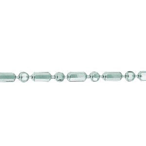 14K Solid White Gold Diamond Cut Bead Chain 1.5mm thick 16 Inches