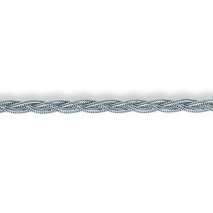 14K Solid White Gold Braided Fox Chain 3.6mm thick 10 Inches