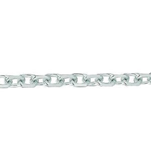14K Solid White Gold Cable Link Chain 2.3mm thick 22 Inches
