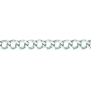 14K Solid White Gold Comfort Curb Chain 2.7mm thick 10 Inches