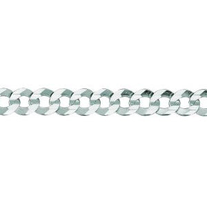 14K Solid White Gold Comfort Curb Chain 4.7mm thick 20 Inches
