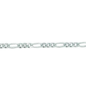 14K Solid White Gold Classic Figaro 1.9mm thick 24 Inches