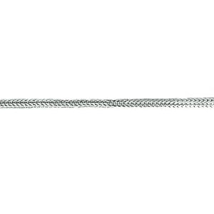 14K Solid White Gold Foxtail Chain 1mm thick 16 Inches