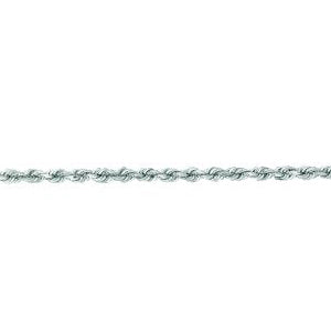 14K Solid White Gold Diamond Cut Rope Chain Necklace 1.25mm thick 16 Inches