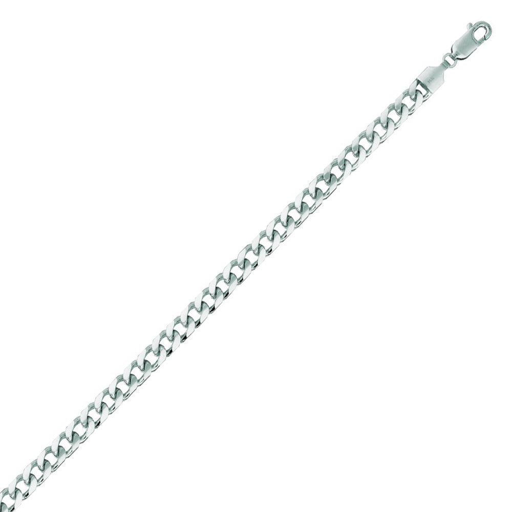 14K Solid White Gold Miami Cuban Link 4.4mm thick 20 Inches